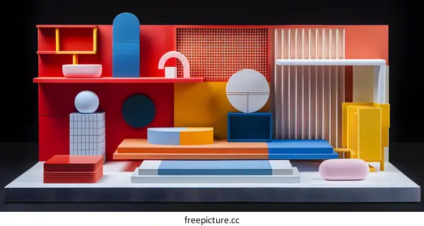 Abstract Geometric Shapes Composition