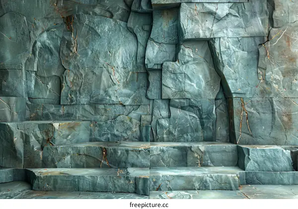 Blue cracked marble podium for product presentation