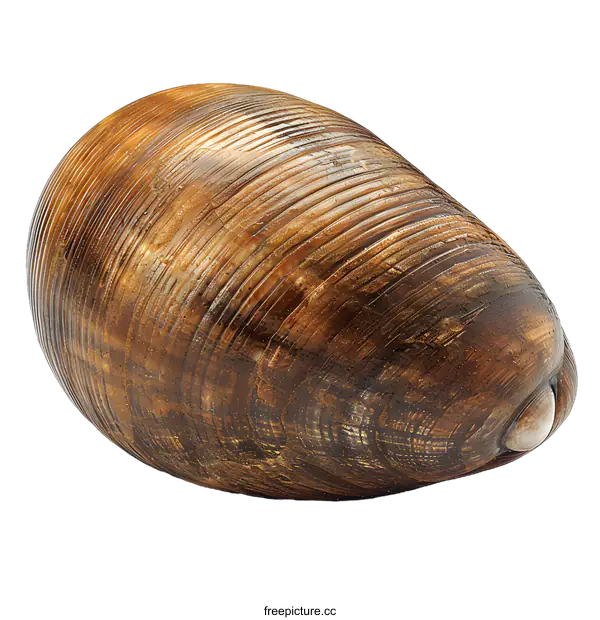 [Transparent Background PNG]A large brown snail shell with a smooth surface