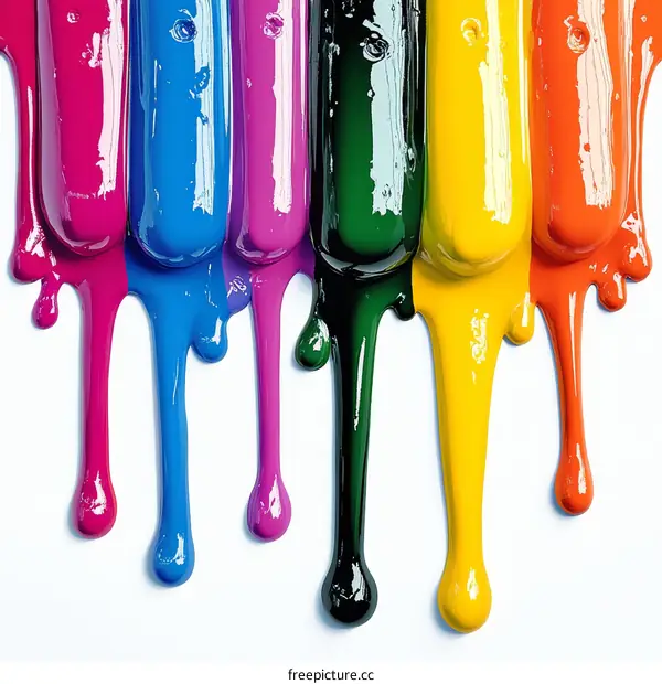 Colorful Paint Drips Abstract Art