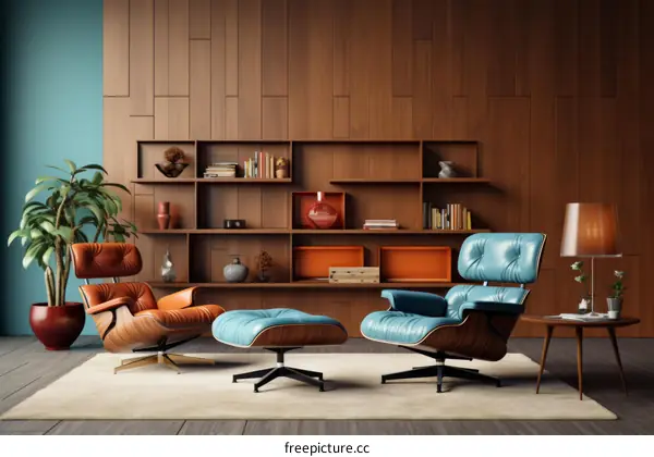 Mid-Century Modern Living Room Interior Design