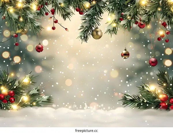 Christmas Tree Branches Decorated for Christmas