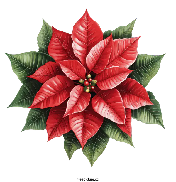 [Transparent Background PNG]Christmas Poinsettia Illustration Design