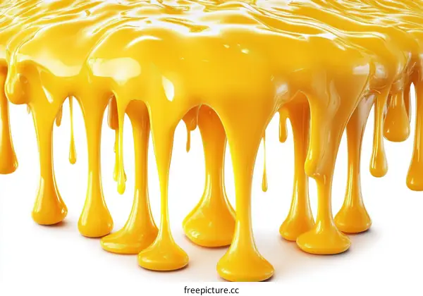 Dripping Yellow Liquid Abstract Illustration
