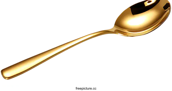 [Transparent Background PNG]Gold Spoon Cutlery Design Detail