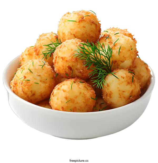 [Transparent Background PNG]Fried potato balls with dill
