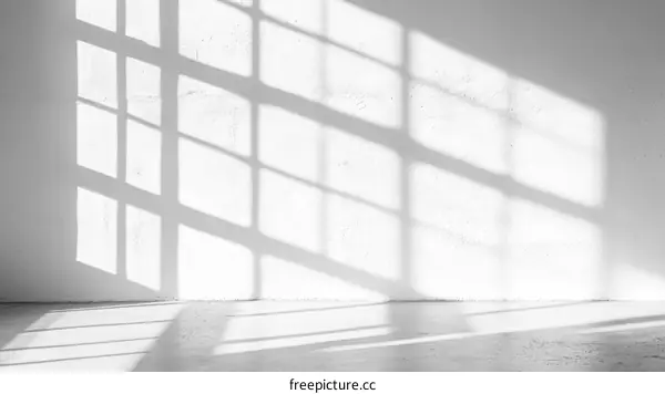 Abstract Shadows of Window on White Wall