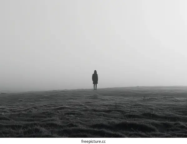 A Solitary Figure Stands in a Field of Tall Grass