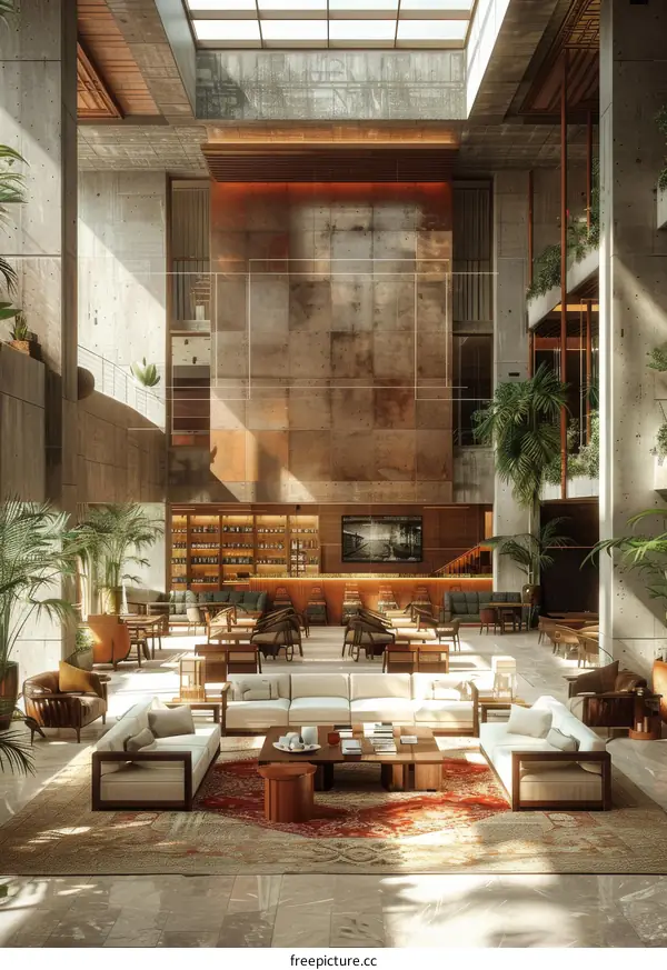 Modern Concrete Lobby Interior Design