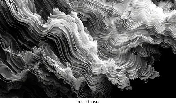 Abstract black and white terrain illustration
