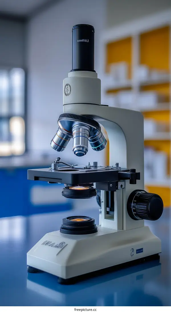 Modern Laboratory Microscope Image