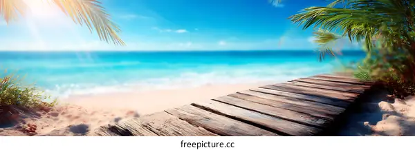Beautiful Tropical Beach Pier Scenic View