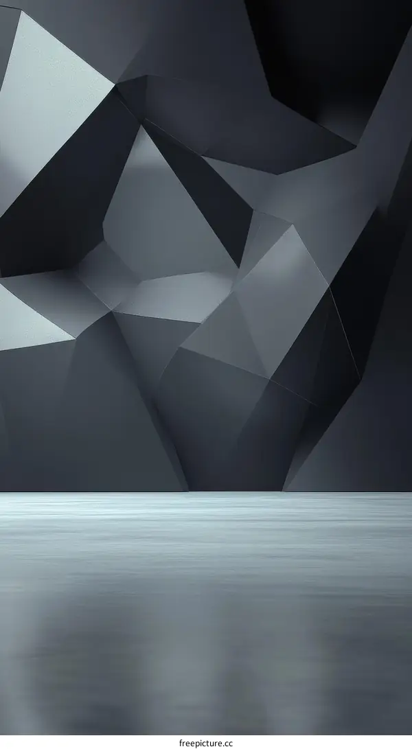 Abstract Geometric Shapes Dark Modern Interior Design Background