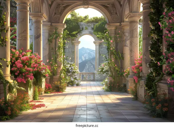 Exquisite European Architecture Surrounded by Blossoms