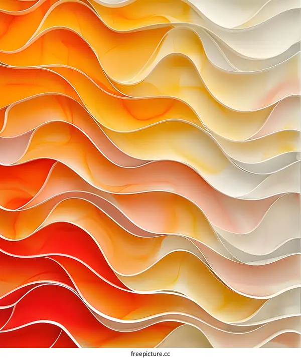 Abstract Orange and White Wave Pattern Background