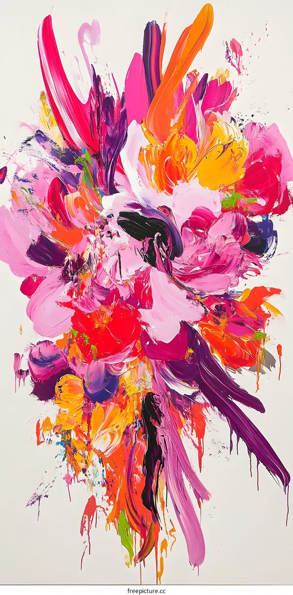 Abstract Colorful Painting with White Background