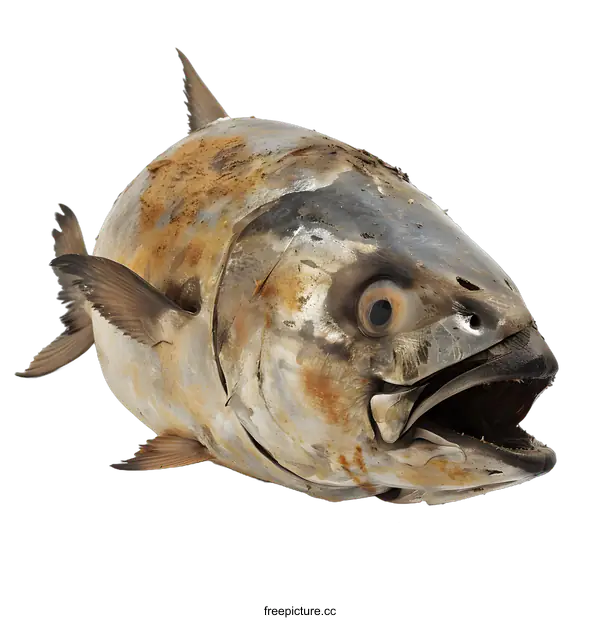 [Transparent Background PNG]A large dead fish with its mouth open