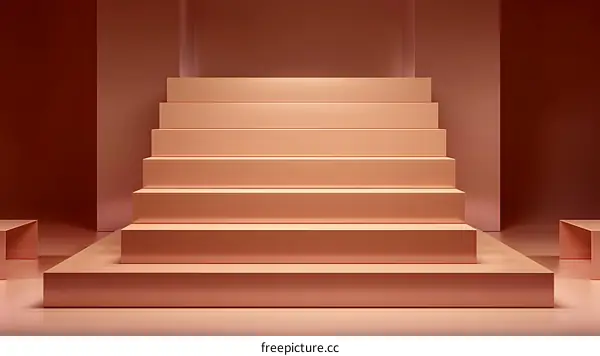 Abstract 3D Geometric Shapes With Steps and Platforms