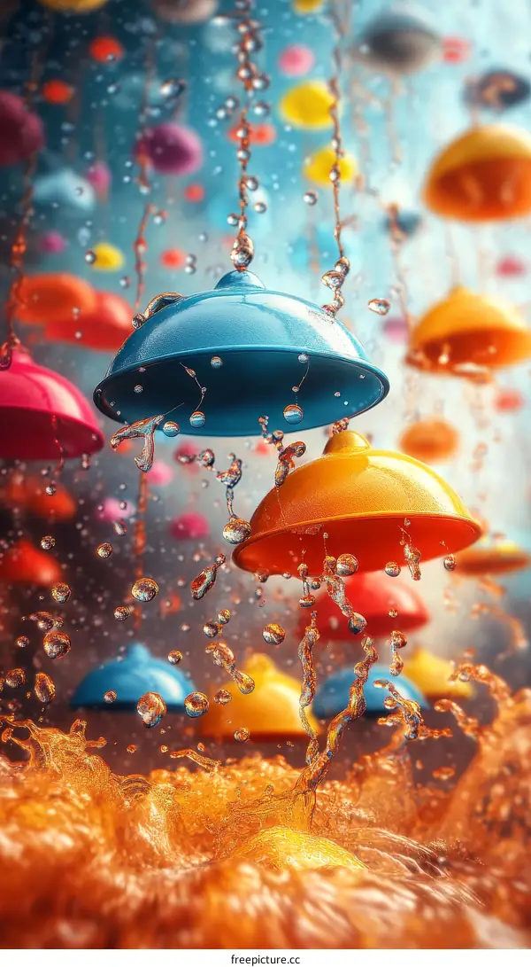 Colorful Rain Drops and Colorful Covers