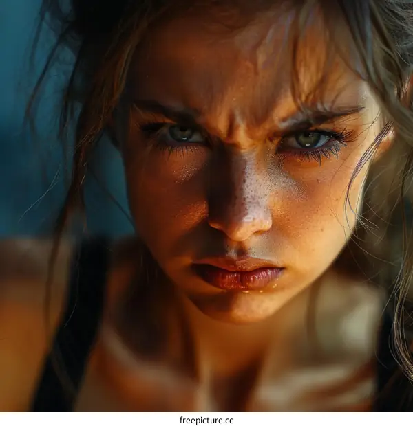 Close-up Portrait of a Caucasian Woman