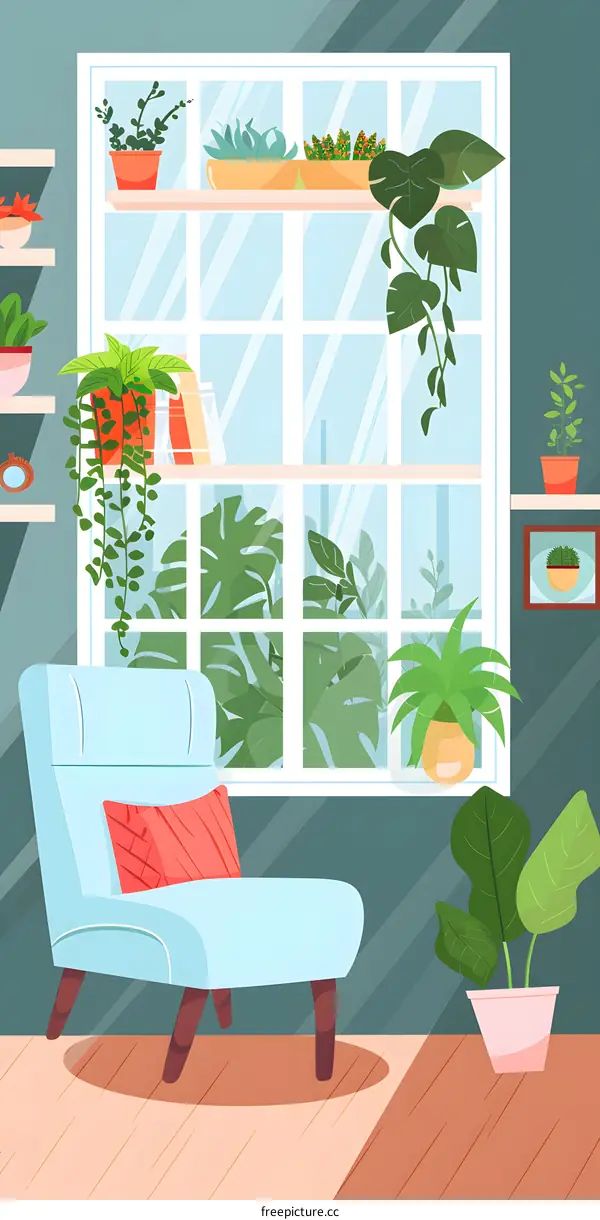 Cozy Living Room With Plants and a Window
