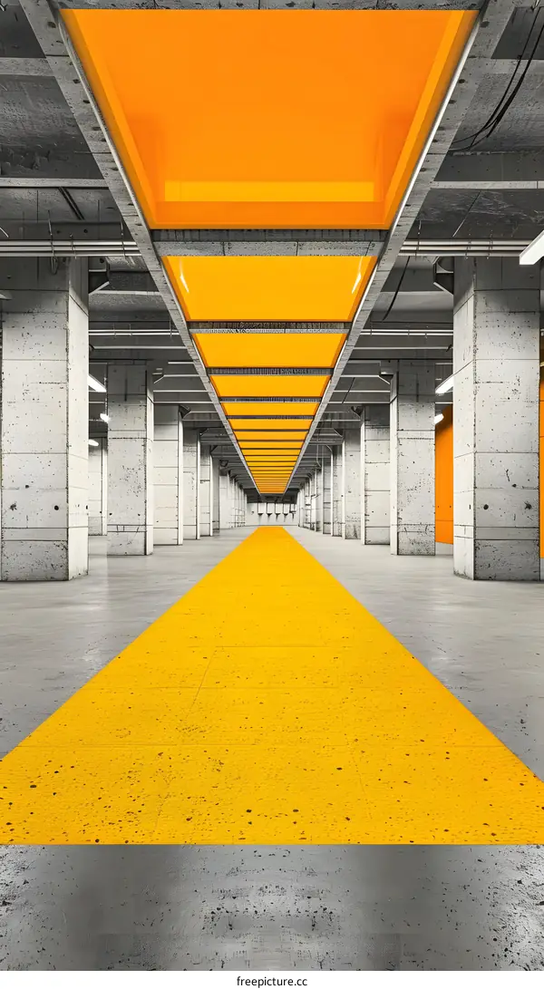 Abstract Architecture With Yellow Lines
