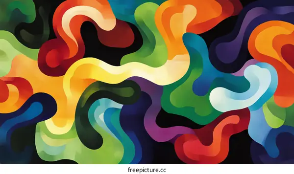 Abstract Colorful Flowing Forms