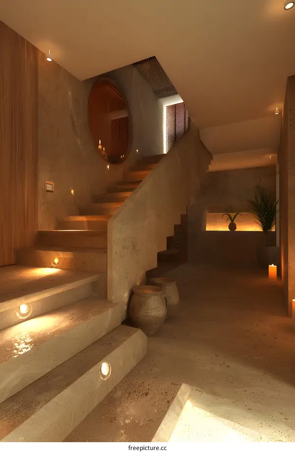 Modern Home Interior with Staircase