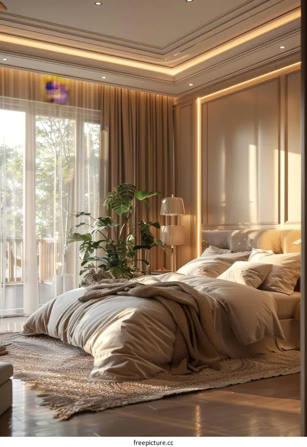 Luxury Bedroom Interior Design Illustration