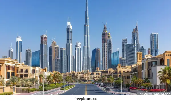 Dubai Skyline with Modern and Traditional Architecture