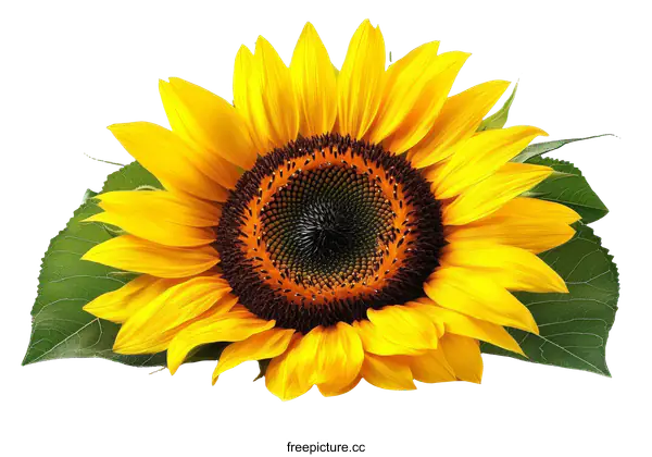 [Transparent Background PNG]Beautiful Sunflower Close-up against White Background