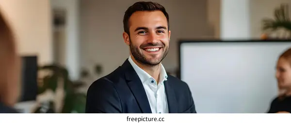 Smiling Businessman In A Suit