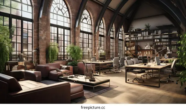 Retro and Modern Industrial Office Building