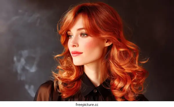 Beautiful Woman with Stunning Red Hair