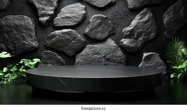 Dark Stone Wall Display Podium