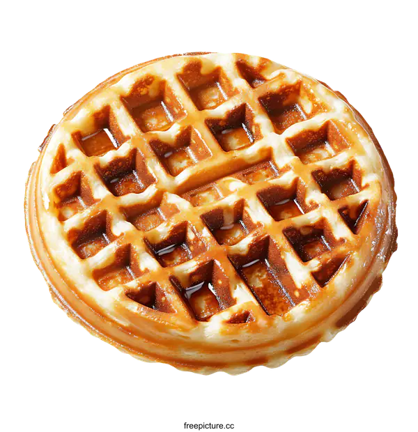 [Transparent Background PNG]Delicious Golden Waffle