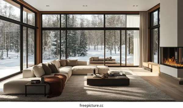 Modern Winter Living Room Interior Design