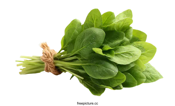 [Transparent Background PNG]Fresh Spinach Bunch on White Background