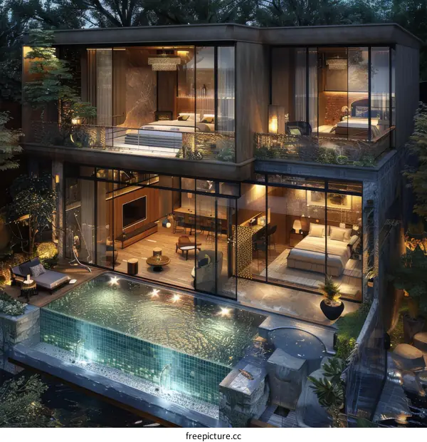 Modern Villa with Infinity Pool and Glass Facades