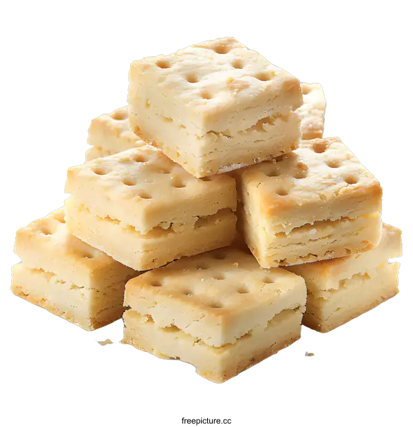 [Transparent Background PNG]Stack of square shortbread cookies