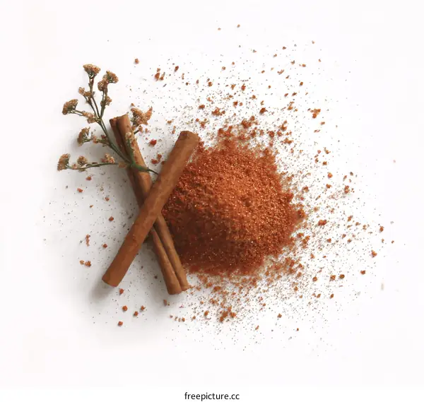 Cinnamon Sticks and Powdered Spice