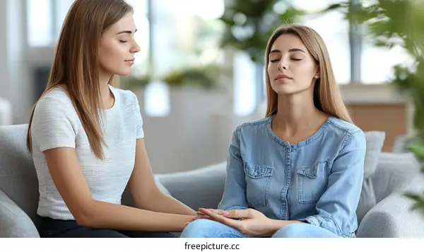 Two Caucasian Women Relaxing Together