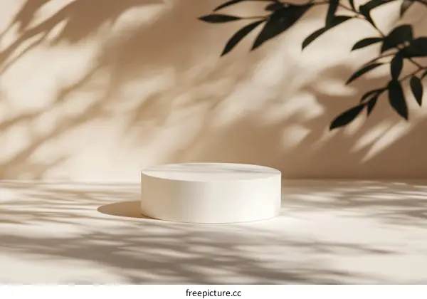 Minimalist Modern Product Display Stand with Soft Shadows