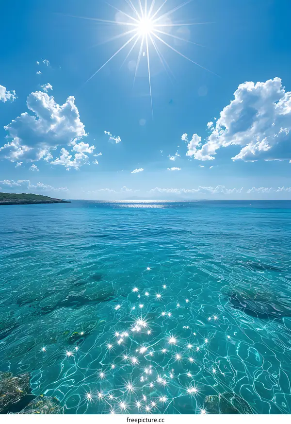 Blue Ocean and Bright Sunny Day