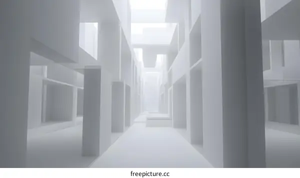 Abstract White Minimalist Architecture Interior Design