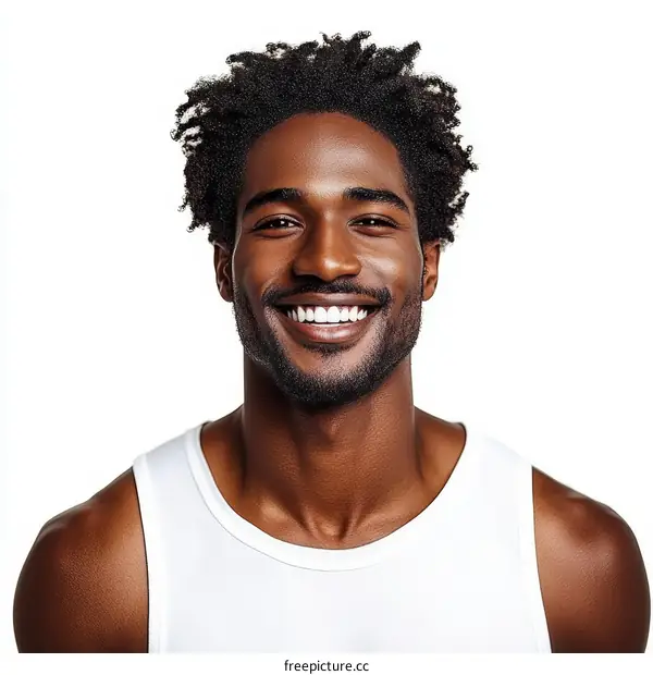 Smiling Black Man Portrait Closeup