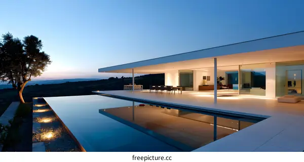 Modern Minimalist Home With Infinity Pool and Mountain View