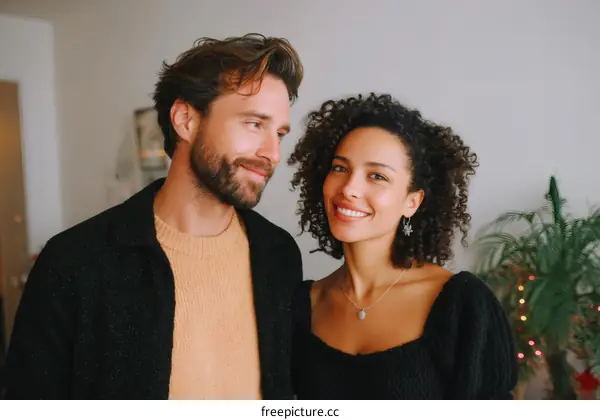 Couple Posing Together Indoor