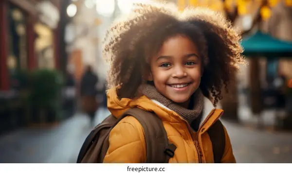 portrait of a young girl smiling