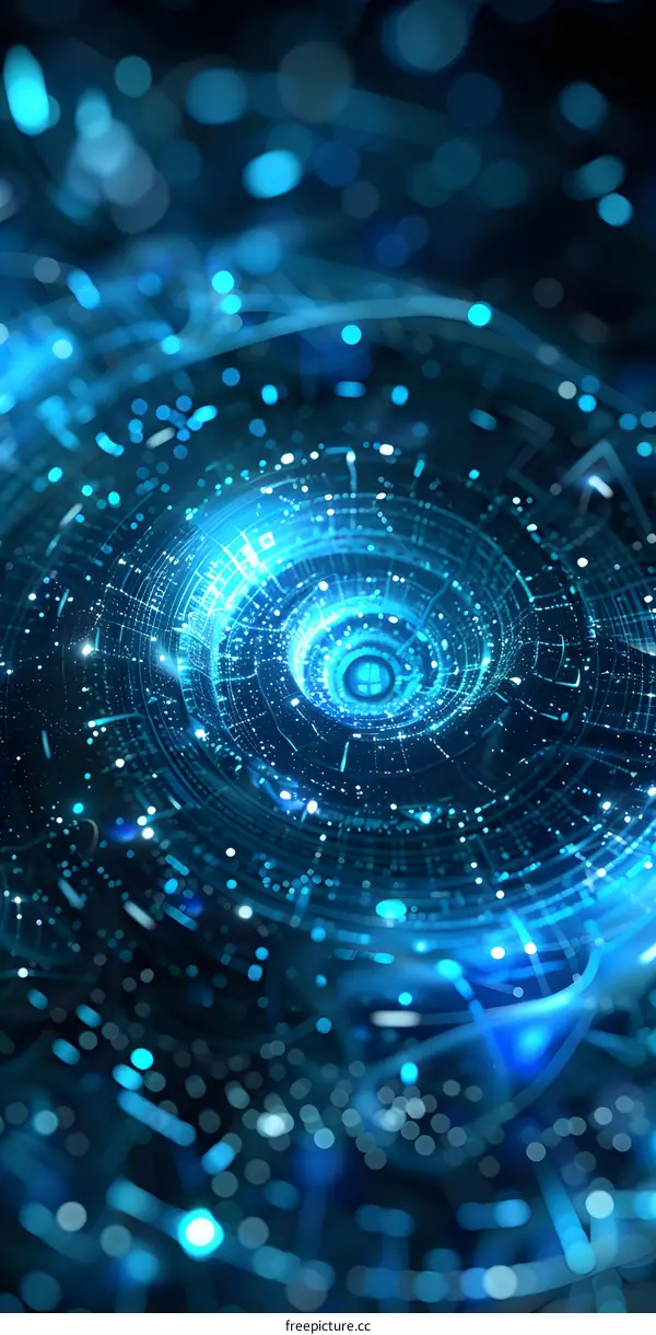 Abstract Digital Blue Swirl